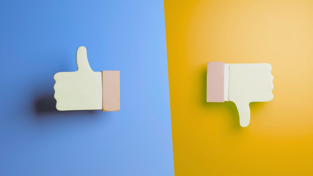 Thumbs up and thumbs down emojis