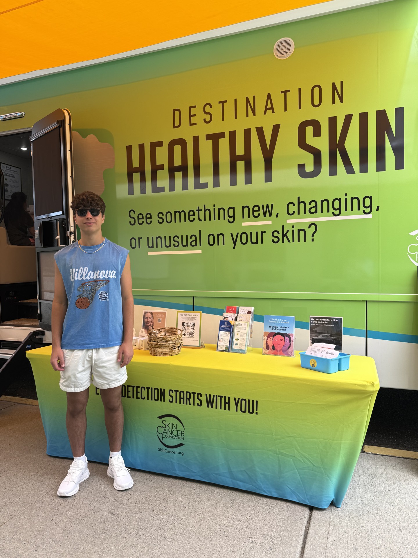 Jake Schweitzer at a fundraiser he created for The Skin Cancer Foundation